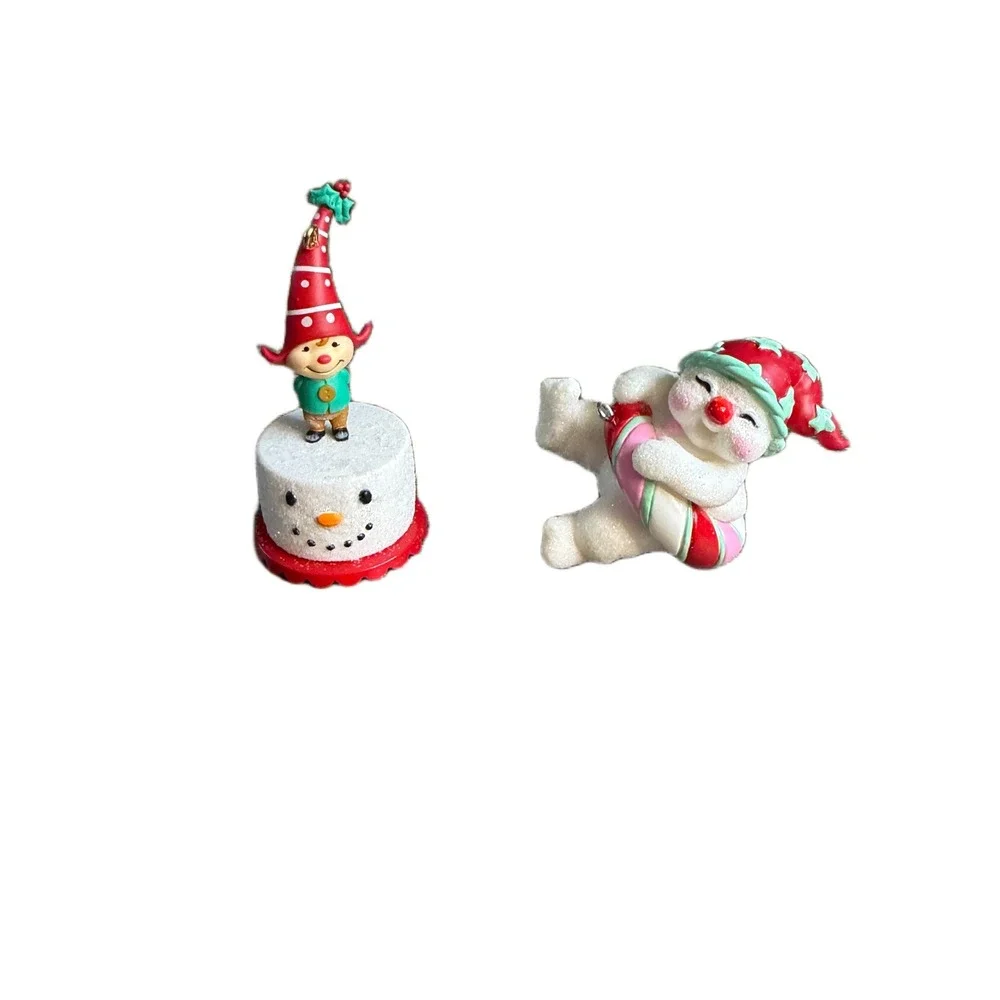 Hallmark Keepsake Ornaments‎ 2021 Friendly Gnome & 2020 Snow Sweetie Set of 2
